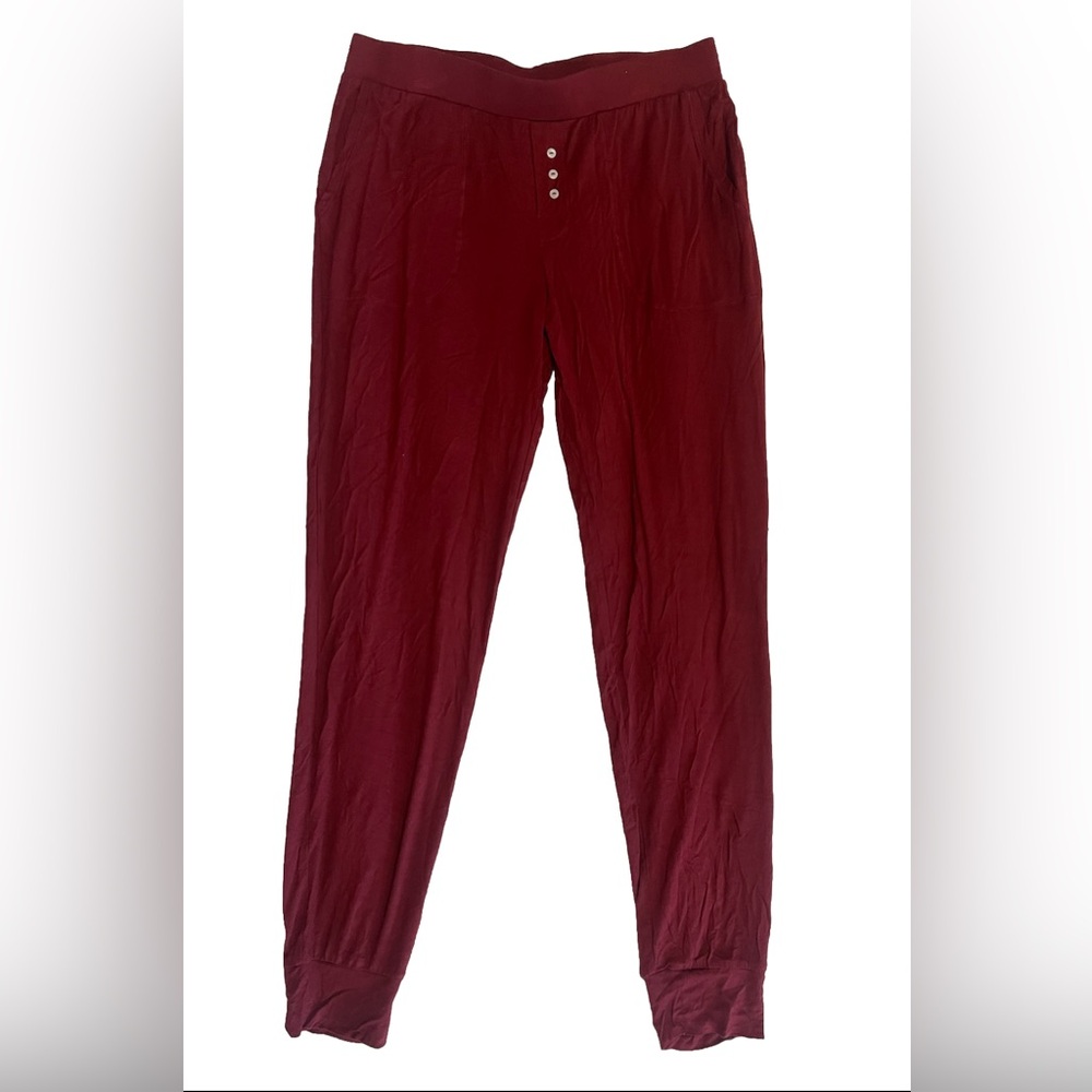 ALFANI Essentials Ultra-Soft Knit Jogger Pajama Pants Red Stone Sz Small - Picture 3 of 9